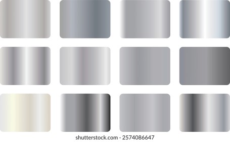 Silver color scheme design set