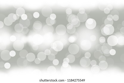 Silver color theme bokeh background. Silver glitter. Vector illustration.