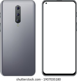 silver color vector mobile phone by new model 2021