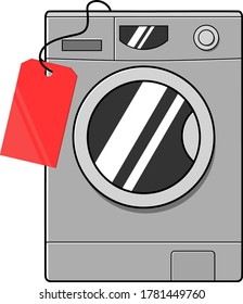 Silver colored clothes washing machine.