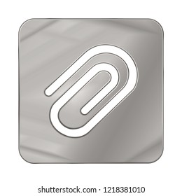 Silver Colored Metal Chrome web icon clip. Vector illustration. Interface, multimedia icon.