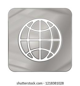 Silver Colored Metal Chrome web icon. Vector illustration. Interface, multimedia icon.