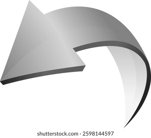Silver colored metal chrome web icon arrow.