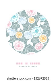 Silver and colors florals circle decor background