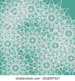 Silver Complicated Grey Green Dark Messy Light Lace Wallpaper. Turquoise Vintage Mystery Folk Calm Ice Chaotic White Design Pic. Print Pastel Luxury Stars Azure Mandala Ornamental Textile Pattern.