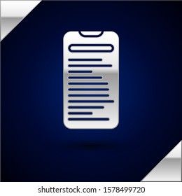 Silver Computer api interface icon isolated on dark blue background. Application programming interface API technology. Software integration.  Vector Illustration