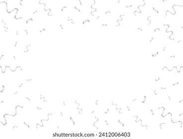 silberner Konfetti-Hintergrund. Falling Confetti für Party, Geburtstag, Feier oder Jahrestag. Vektorgrafik auf weißem Hintergrund. 