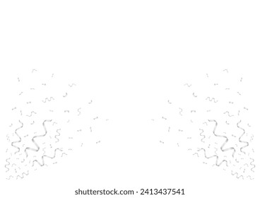 Silver Confetti Background. Falling Confetti for Party, Birthday, Celebration or Anniversary. Vector Illustration on White Background. 