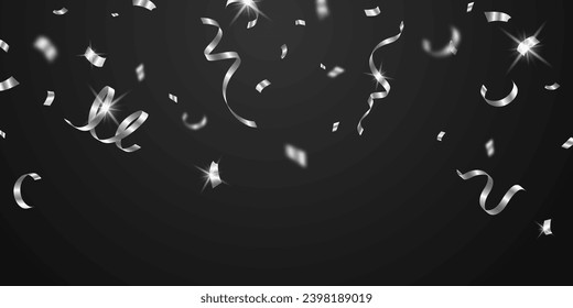 silver confetti background for festival decoration vector illustration