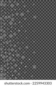 Silver Confetti Background Transparent Vector. Dot Light Texture. Metal Snow Macro. Grey Winter Pattern.