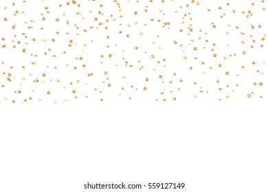 Silver confetti celebration, isolated on white background. Falling abstract decoration for party, birthday celebrate, anniversary or event, festive. Festival decor. Vector illustration