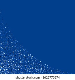 Silver Confetti Celebration Vector Border. Shiny Sparkle Invitation. Xmas Glitter Background. Dark Digital Elegant Banner.