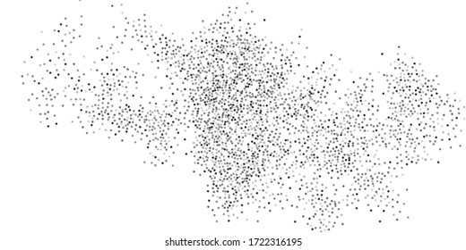 Los puntos de confeti plateado sobre un fondo blanco. Lujosos antecedentes de vacaciones. La textura abstracta granulada plateada brilla sobre un fondo blanco. Elemento de diseño. Ilustración vectorial, pasos 10.
