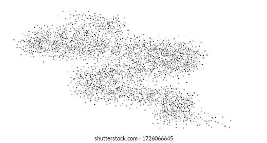 Los puntos de confeti plateado sobre un fondo blanco. Lujo en las vacaciones. La textura abstracta granulada de plata brilla sobre un fondo blanco. Elemento de diseño. Ilustración vectorial, eps 10.