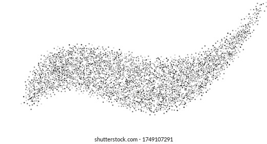 Silver confetti dots on a white background. Luxury holiday background. Silver grainy abstract texture shimmers on a white background. Design element. Vector illustration, eps 10.