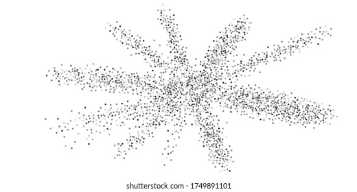 Silver confetti dots on a white background. Luxury holiday background. Silver grainy abstract texture shimmers on a white background. Design element. Vector illustration, eps 10.