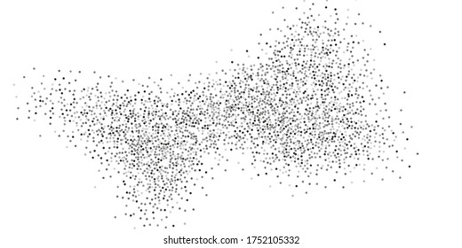 Los puntos de confeti plateado sobre un fondo blanco. Lujo en las vacaciones. La textura abstracta granulada de plata brilla sobre un fondo blanco. Elemento de diseño. Ilustración vectorial, eps 10.