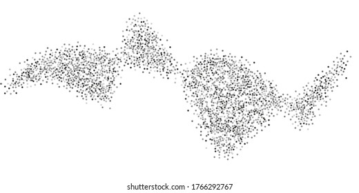 Los puntos de confeti plateado sobre un fondo blanco. Lujo en las vacaciones. La textura abstracta granulada de plata brilla sobre un fondo blanco. Elemento de diseño. Ilustración vectorial, eps 10.
