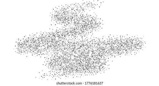 Silver confetti dots on a white background. Luxury holiday background. Silver grainy abstract texture shimmers on a white background. Design element. Vector illustration, eps 10.
