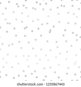 Silver confetti dots seamless pattern. Great for baby and nursery fabric, wallpaper, giftwrap, wedding invitations as well as Birthday projects.