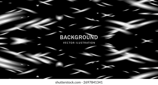 Silver confetti isolated on black background. Shiny Glitter silver Confetti isolated on black background. Design template for card, invitation, Decorative element. Vector illustration EPS 10.
