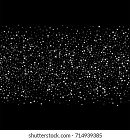Silver confetti on a black background. Luxury New Year Background. Silver grained abstract texture sparkles and flickers. Element of design. Vector illustration, EPS 10.