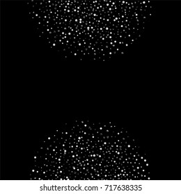 Silver confetti on a black background. Luxury New Year Background. Silver grained abstract texture sparkles and flickers. Element of design. Vector illustration, EPS 10.