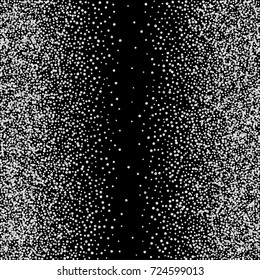 Silver confetti on a black background. Luxury New Year Background. Silver grained abstract texture sparkles and flickers. Element of design. Vector illustration, EPS 10.