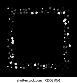 Silver confetti on a black background. Luxury New Year Silver grainy abstract texture. Element of design. Vector illustration, EPS 10.