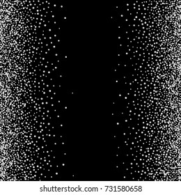 Silver confetti on a black background. Luxury New Year Background. Silver grained abstract texture sparkles and flickers. Element of design. Vector illustration, EPS 10.