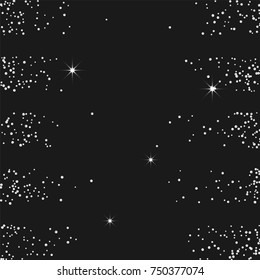 
Silver confetti on a black background. Luxury festive background. Silver grainy abstract texture on a black background. Element of design. Vector illustration, EPS 10.
