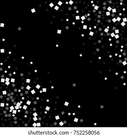 Silver confetti on a black background. Luxury New Year Background. Silver grainy abstract texture on a black background. Element of design. Vector illustration, EPS 10.