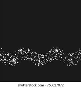 Silver confetti on a black background. Luxury festive background. Silver grainy abstract texture on a black background. Element of design. Vector illustration, EPS 10.