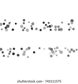 Silver confetti on a white background. Luxury festive background. Silver translucent abstract dots scattered on a white background. Element of design. Vector illustration, EPS 10.