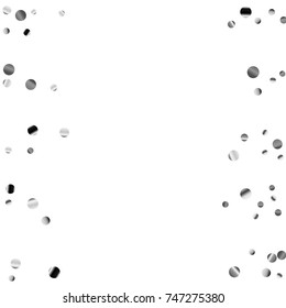 Silver confetti on a white background. Luxury festive background. Silver  abstract dots scattered on a white background. Element of design. Vector illustration, EPS 10.