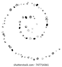 Silver confetti on a white background. Luxury festive background. Silver  abstract dots scattered on a white background. Element of design. Vector illustration, EPS 10.