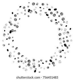 Silver confetti on a white background. Luxury festive background. Silver  abstract dots scattered on a white background. Element of design. Vector illustration, EPS 10.