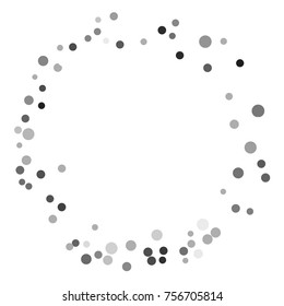 Silver confetti on a white background. Luxury festive background. Silver translucent abstract dots scattered on a white background. Element of design. Vector illustration, EPS 10.