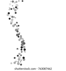 Silver confetti on a white background. Luxury festive background. Silver translucent abstract dots scattered on a white background. Element of design. Vector illustration, EPS 10.