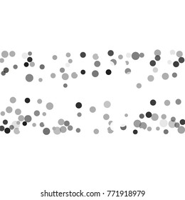Silver confetti on a white background. Luxury festive background. Silver translucent abstract dots scattered on a white background. Element of design. Vector illustration, EPS 10.