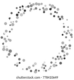Silver confetti on a white background. Luxury festive background. Silver translucent abstract dots scattered on a white background. Element of design. Vector illustration, EPS 10.