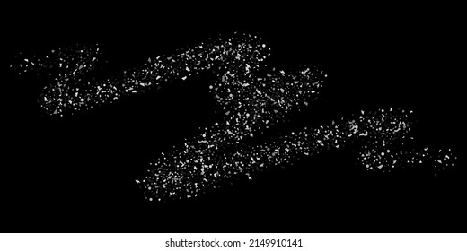 Silver confetti point on a black background. Luxury festive background. Silver grainy abstract texture overflows against a black background. Element of design. Vector illustration, EPS 10. 
