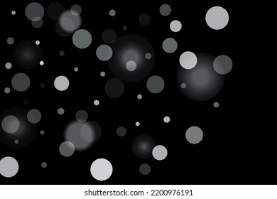 Silver confetti point on a black background. Luxury festive background. Silver grainy abstract texture overflows against a black background. Element of design. Vector illustration, EPS 10. 