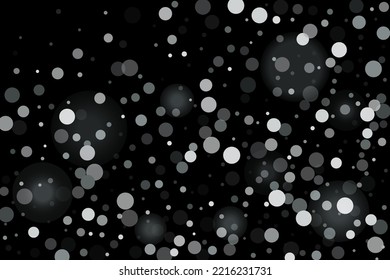 Un confeti plateado apunta sobre un fondo negro. Lujoso marco festivo. La textura abstracta granulada de plata se desborda sobre un fondo negro. Elemento de diseño. Ilustración del vector, EPS 10. 