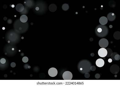 Un confeti plateado apunta sobre un fondo negro. Lujoso marco festivo. La textura abstracta granulada de plata se desborda sobre un fondo negro. Elemento de diseño. Ilustración del vector, EPS 10. 