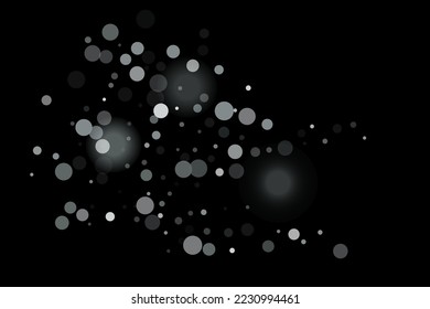 Un confeti plateado apunta sobre un fondo negro. Lujoso marco festivo. La textura abstracta granulada de plata se desborda sobre un fondo negro. Elemento de diseño. Ilustración del vector, EPS 10. 