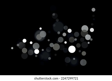Un confeti plateado apunta sobre un fondo negro. Lujoso marco festivo. La textura abstracta granulada de plata se desborda sobre un fondo negro. Elemento de diseño. Ilustración del vector, EPS 10. 