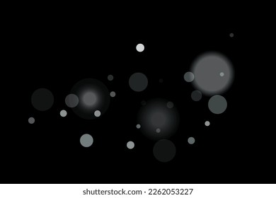 Silver confetti point on a black background. Luxury festive background. Silver grainy abstract texture overflows against a black background. Element of design. Vector illustration, EPS 10. 