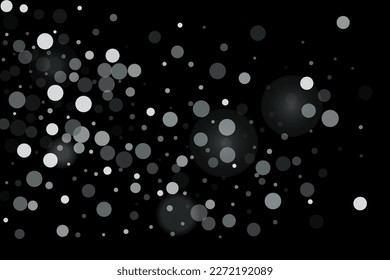 Un confeti plateado apunta sobre un fondo negro. Lujoso marco festivo. La textura abstracta granulada de plata se desborda sobre un fondo negro. Elemento de diseño. Ilustración del vector, EPS 10. 