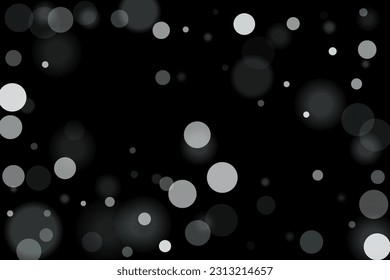 Silver confetti point on a black background. Luxury festive background. Silver grainy abstract texture overflows against a black background. Element of design. Vector illustration, EPS 10. 